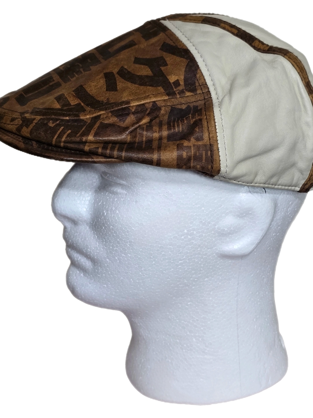 Cassel Goorin Genuine Leather Ivy Flat Cap Medium Brown Cream Limited Edition